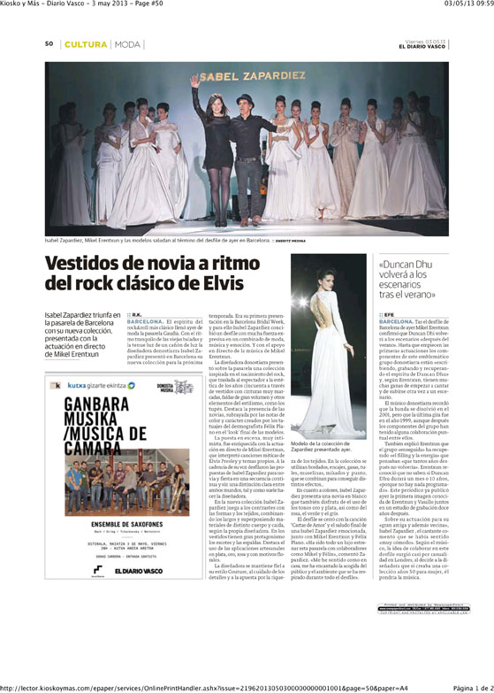 Isabel Zapardiez en Diario Vasco. Gabinete de Prensa Spb_ servicios periodísticos