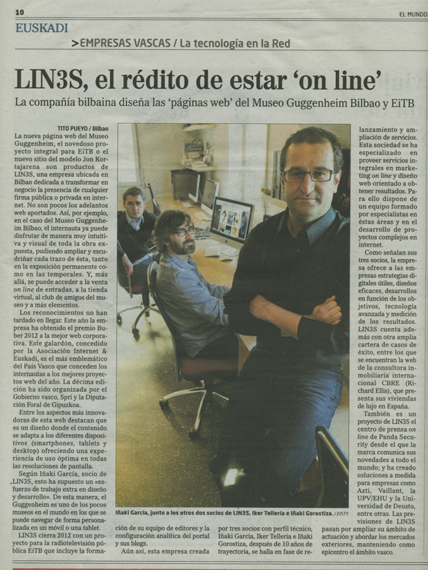 LIN3S en El Mundo. Gabinete de Prensa Spb_servicios periodísticos